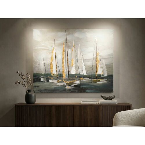 Többszínű vászonkép vitorlásokkal, 100x2,8x80 cm 177872040 