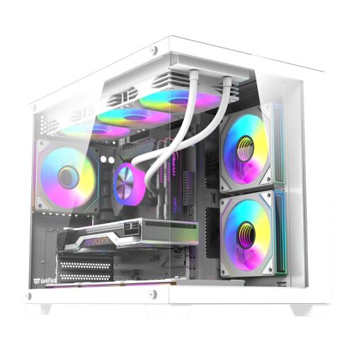 DarkFlash B275 PRO számítógép-ház, fehér + 6 ventilátor (B275 PRO WHT +6F)