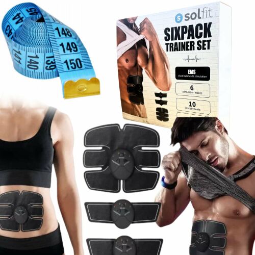 EMS izomstimulátor készlet hasra hátra karra combra és lábra 6 program 3 vezérlő + 150 cm mérőszalag 177996399 - Fitness eszköz