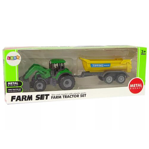 Mezőgazdasági jármű traktor utánfutóval, D, zöld 178010285 - Játék autó