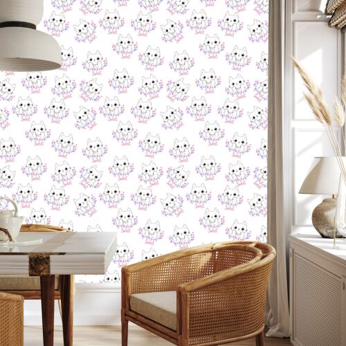 Aranyos cicás tapéta nappaliba és hálószobába 50x1000 cm 178058043 - Tapéta