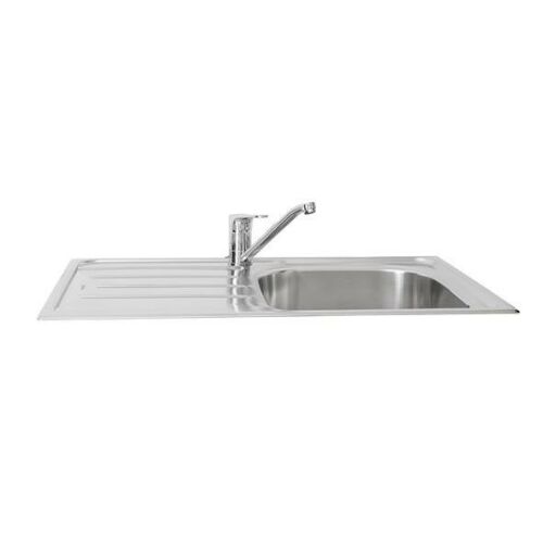 CATA CBB3 rozsdamentes acél mosogatótálca ferde nézete, beépített egykaros króm csapteleppel, elegáns design modern konyhákba - Építkezés és felújítás