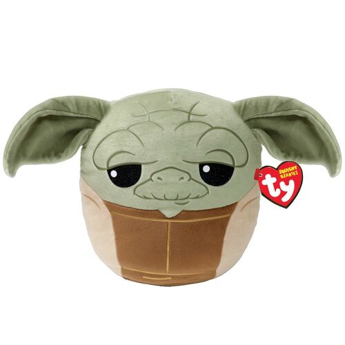 TY Squish-A-Boos Star Wars Yoda plüssjáték, 30 cm puha kitömött állat TY címkével, gyűjthető karakter plüss - Plüssjáték