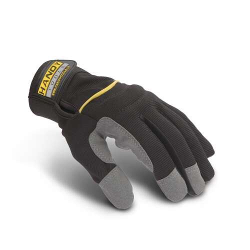Handy Tools work gloves with padded palm, size M, black and grey