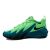 Nike S.T. Dynamite Gyerek Sportcipő, oldalsó profil élénk zöld és kékeszöld színben, fekete Nike pipával és texturált talppal