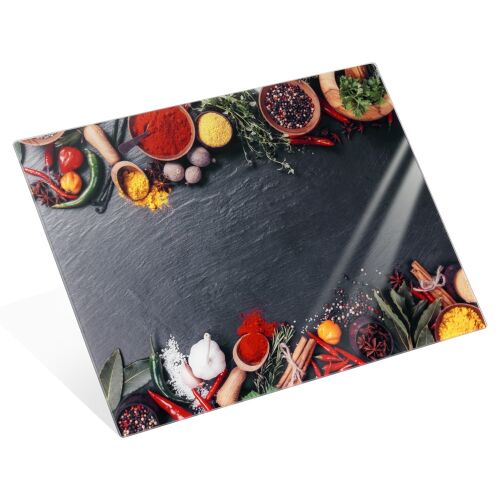 Üveg vágódeszka fűszerekkel 40x30 cm 178200703 - Konyhai eszköz