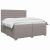 vidaXL Boxspring ágy matraccal és paplannal, tópszínű szövet, 200x200 cm, szögből nézve
