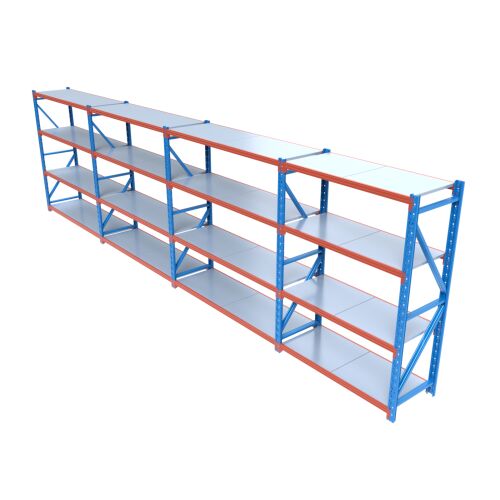 HD Regal FLEX300-Y754 Salgó polcrendszer KOMPLETT 7,5 m (200 x 60 cm / 4 polc) 178251886 - Ipari polcrendszer