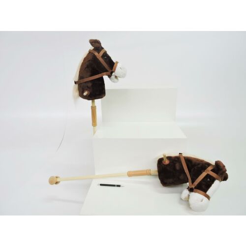 *LOVAG fej boton,plüss,összecsukható,95 cm,csengő,BARNA. 178255497 - Hobby horse