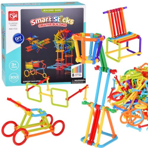 Smart Sticks építőjáték rudakkal és csatlakozókkal, 300 darab 178269727 - Játék