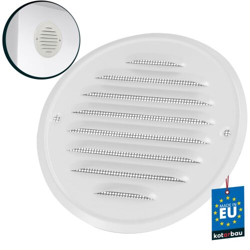 Kratka okrągła 100mm przykręc. z siatką mal BIAŁA