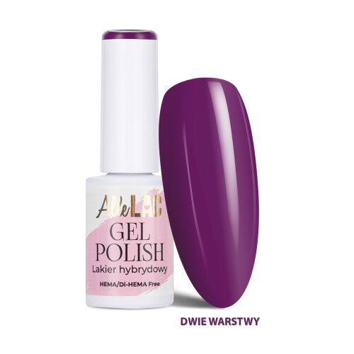 AlleLac Gel Polish P16 Blackberry LED/UV HEMA/Di-HEMA Free 6g, élénk lila hibrid körömlakk üveg két rétegű mintával a tartós manikűrhöz - Gél lakk