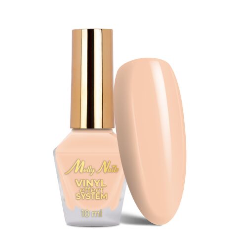 MollyNails Nude Színes Lakk Vinyl Effekt Rendszer 10 ml-es üveg nude körömlakk mintával a hosszantartó, kopásálló manikűrhöz 
