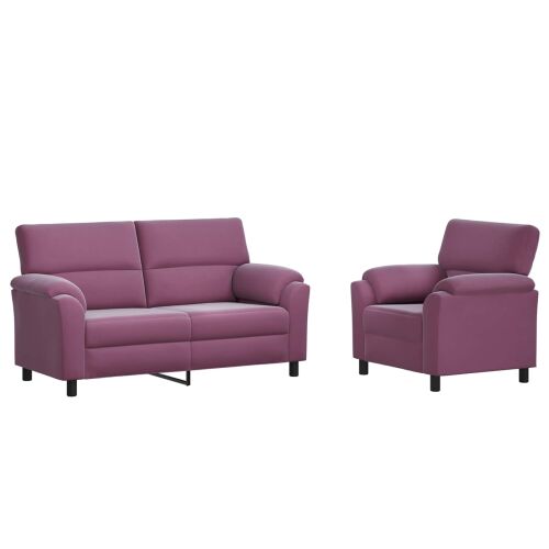 vidaXL Kanapé Szett 2 pcs Lila Bársony