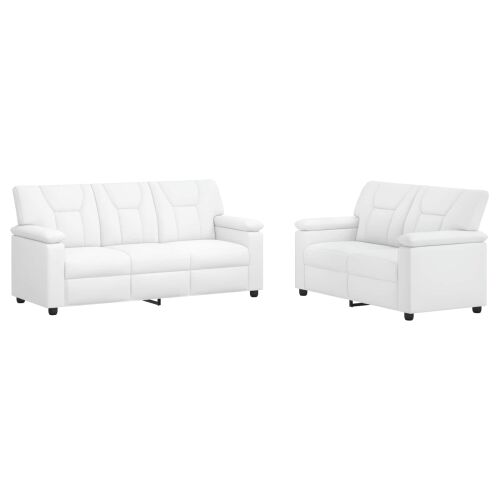 vidaXL Kanapé Szett 2 pcs Fehér Műbőr