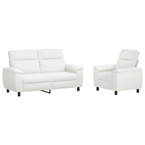 vidaXL Kanapé Szett 2 pcs Fehér Szövet