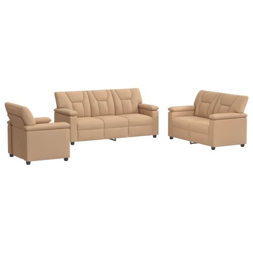 vidaXL Kanapé Szett 3 pcs Cappuccino Műbőr