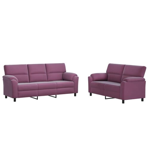 vidaXL Kanapé Szett 2 pcs Lila Bársony