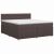 vidaXL sötétbarna szövet boxspring ágy matraccal és állítható fejtámlával, 160x200 cm, ferde nézetben fehér háttéren, ágynemű nélkül