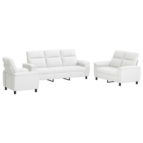 vidaXL Kanapé Szett 3 pcs Fehér Szövet