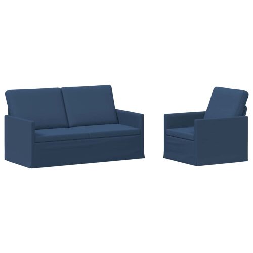 vidaXL Kanapé Szett 2 pcs Kék Szövet
