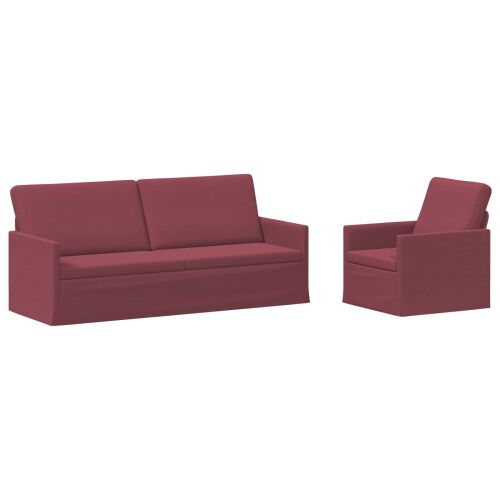 vidaXL Kanapé Szett 2 pcs Bordó Szövet