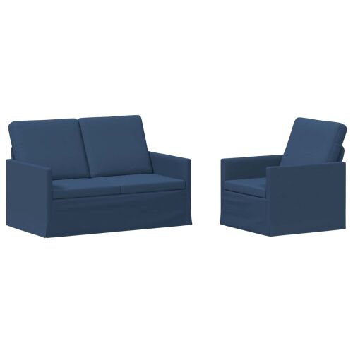 vidaXL Kanapé Szett 2 pcs Kék Szövet