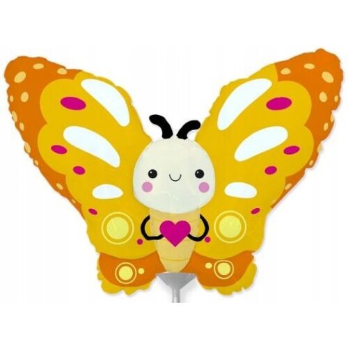BUTTERFLY Fólia lufi Pillangó Sárga Rét Tavasz Születésnapi Dekoráció 35cm 178384378 - Party kellék