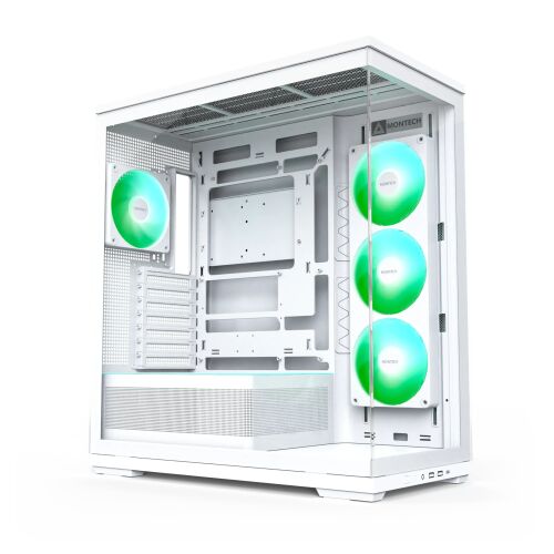 Montech TG3 Midi Torony Számítógépház + 1db 360mm ventilátor + 1db 120mm ventilátor - Fehér 178388796 - Számítógépház