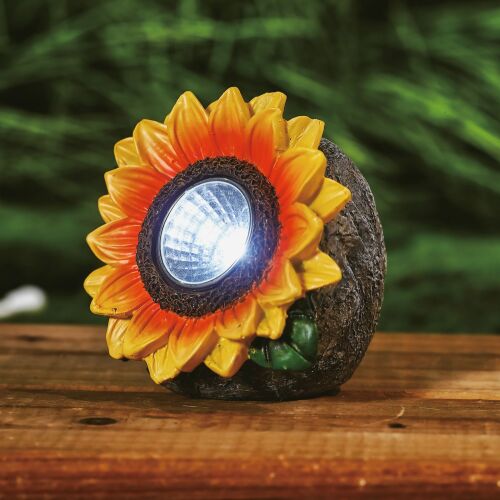 Szolár napraforgó - 2 fehér LED - 5 x 8 x 8,6 cm 178406579 - Kültéri dekorációs lámpa