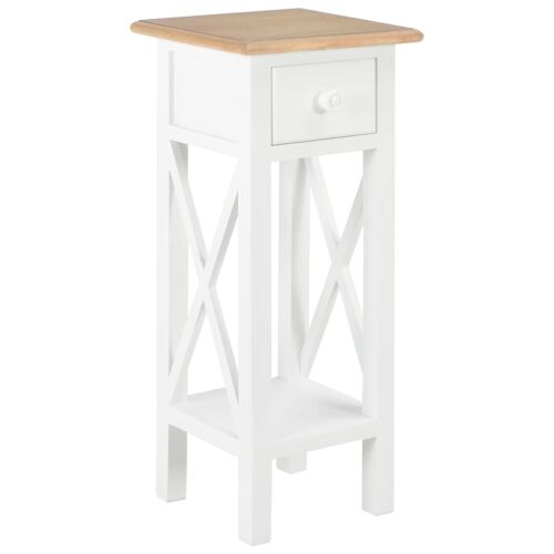 vidaXL fehér fa kisasztal 27 x 27 x 65,5 cm 178609885 - Konzolasztal