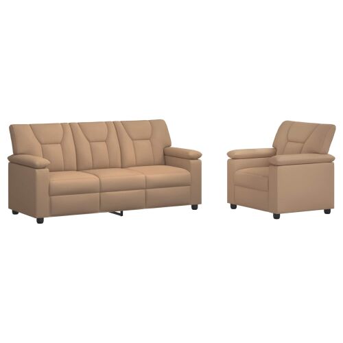 vidaXL Kanapé Szett 2 pcs Cappuccino Műbőr