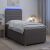 vidaXL LED Boxspring Ágy Mattal Tópszínű 80 x 200 cm Szövet 178627528