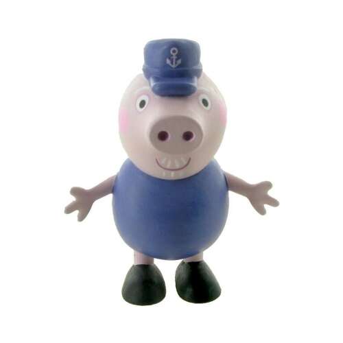 Figurka Comansi Peppa Pig Dziadek, 7cm, niebieski strój marynarski, zabawka dla dzieci