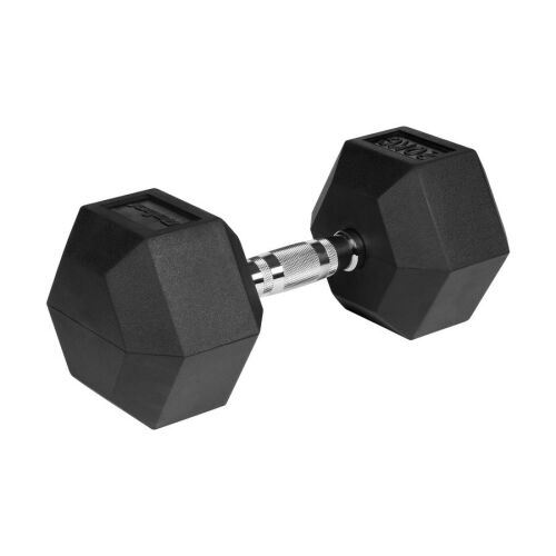 Rebel Active RBA-2325-20 - gumírozott öntöttvas egykezes súlyzó (20kg), fekete/ezüst 178682137 - Súly és súlyzó