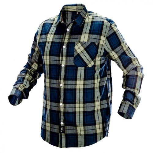 kék-oliva-fekete flanel ing, L-es méret 178687341 - Férfi ing