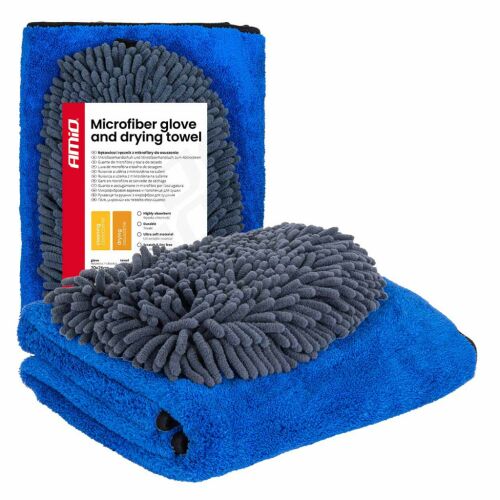 Mikroszálas autószárító kesztyű és törölköző 94/800gsm 20x26/60x90cm amio-04489 178708514 - AMiO