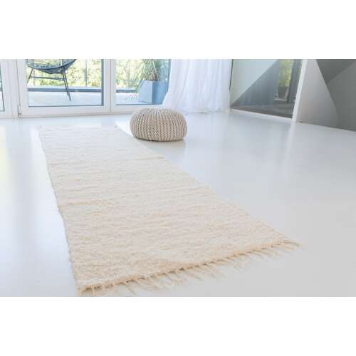 Nordic Isbreer pamut szőnyeg, krém színű, 70x200cm, futószőnyeg, előszoba szőnyeg, nappali szőnyeg