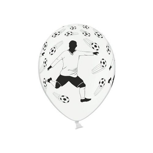 Futballista és labdák mintás lufik, fehér, 1 db. 178726456 - Otthon és kert
