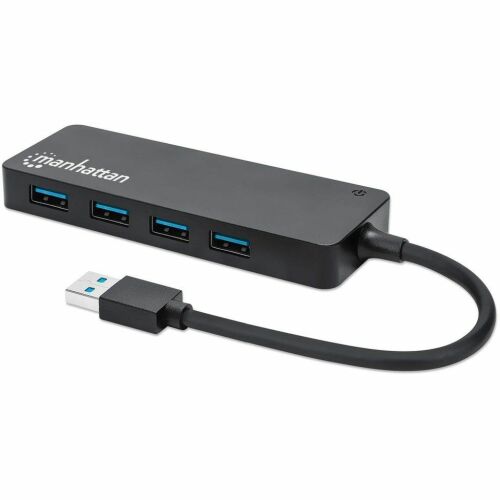 Manhattan 4-portos USB3.2 HUB Black usb hub (164900) 178742652 - USB elosztó
