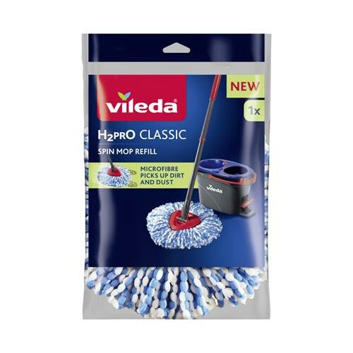 Forgó felmosó utántöltő, pedálos, VILEDA "H2PrO", kék-fehér 178785386 - Felmosófej