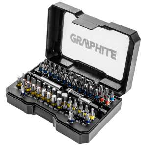 Set de 60 biți pentru șurubelniță Graphite cu suporturi magnetice pentru biți - Capete bit