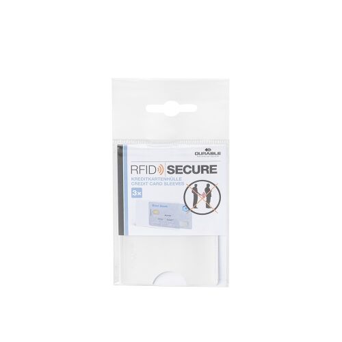 Bankkártyatartó, 1db-os, RFID védelemmel, DURABLE, áttetsző, 3db/cs 178789357 - Divat és öltözködés