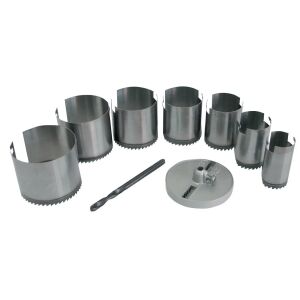 Lyukfűrész szett 7 darabos (26-63 mm) fa, műanyag és fém fúrásához - Körkivágó & Lyukfűrész
