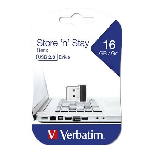 Pendrive, 16GB, USB 2.0, 10/3MB/sec, VERBATIM "Nano" 178792207 - Pendrive