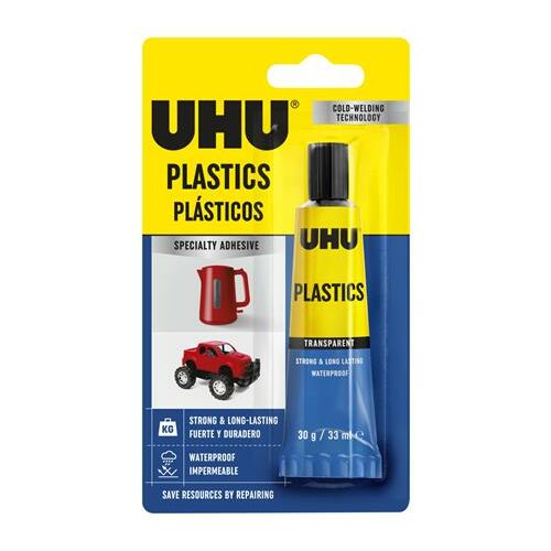 Ragasztó, univerzális, 30 g, UHU "Plastic" 178793662 - Folyékony ragasztó