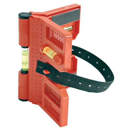 Vörös derékszögmérő mágneses szalaggal és pánttal