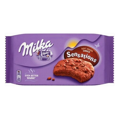 Milka Cookie Choco puha belsejű keksz 156g, lila csomagolás, Milka Sensations csokis keksz - Élelmiszer