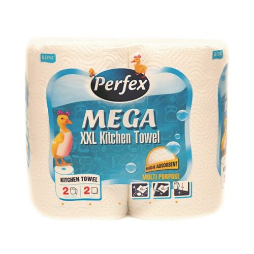 Kéztörlő tekercses háztartási PERFEX Boni Mega 2 tekercses 2 rétegű 178806901 - Takarító eszköz