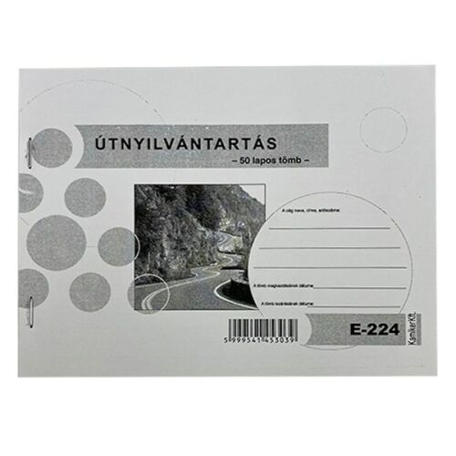 Nyomtatvány útnyilvántartás A/5 fekvő 50 lapos 178806924 - Üzleti nyomtatvány